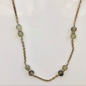 J CREW : :  GOLD AND LABRADORITE 19” NECKLACE